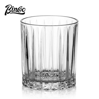 BINCOO 復古條紋耐熱玻璃咖啡杯 高檔精緻冷飲杯 高階感ins風杯子 家用冰美式 300ML/400ML
