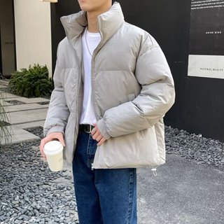 冬季輕熟風羽絨服男 輕薄保暖立領氣質短版棉服男 加厚上衣外套男m-2xl