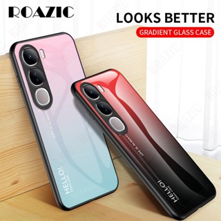 VIVO V40 Lite 5G 漸變彩色鋼化玻璃硬背軟邊手機殼 SLS01 手機殼