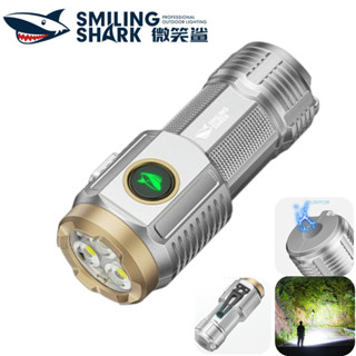 微笑鯊正品 SD5250 迷你手電筒 3*LED 5檔位 Type-c充電 磁吸工作手電 帶背夾防水戶外便捷工作照明燈