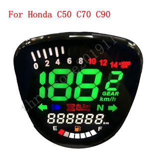 HONDA 適用於本田 C50 C70 C90 摩托車 LED 數字儀表車速表轉速表總成