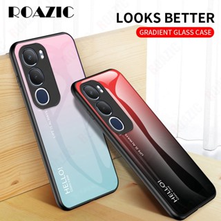 VIVO Y19s漸變彩色鋼化玻璃硬背軟邊手機殼SLS01手機殼