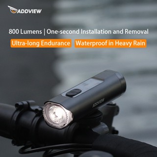 Addview 自行車燈,適合夜間騎行,超亮前燈,帶 800 流明的防水手電筒,USB 可充電,山地自行車裝備。