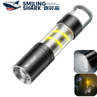 微笑鯊正品 SD5241 LED 迷你手電筒 3檔位 鑰匙扣燈 Type-c充電 露營小手電 白暖光 防水 輕便工作戶外