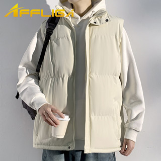 ✦AFFLIGA✦冬季韓版簡約男款棉服馬甲 寬鬆大尺碼加厚坎肩男女同款 立領休閑棉衣外套 男裝 上衣