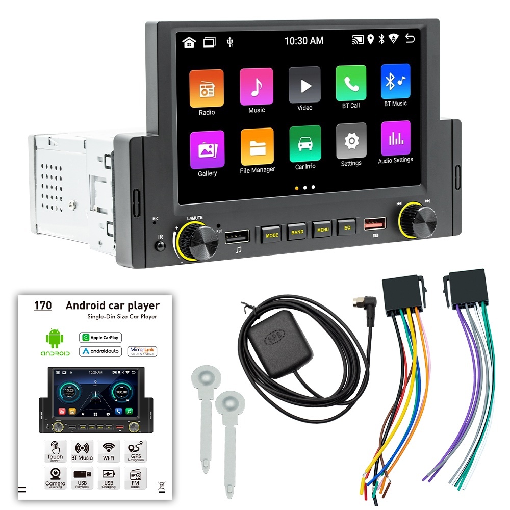 通用機1din車用安卓導航車用6.2寸通用機車用播放軟體 蘋果carplay android auto 倒車影像