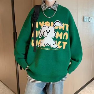 秋冬韓版潮流寬鬆毛衣男 冬季日系港風慵懶線衣針織衫男m-3xl