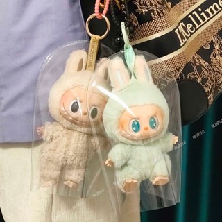 15cm 17cm Labubu V1 V2 戶外包 PVC 透明嬰兒衣服雨衣外罩 Stardew 適用於 17cm L