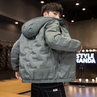 冬季2024年新款連帽棉服男 短版潮牌潮流帥氣加厚外套男m-3xl
