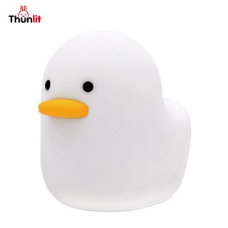 Thunlit 鴨子夜燈可愛 USB 1200mAh 可充電可調光矽膠鴨燈定時關閉柔軟鴨子睡眠燈