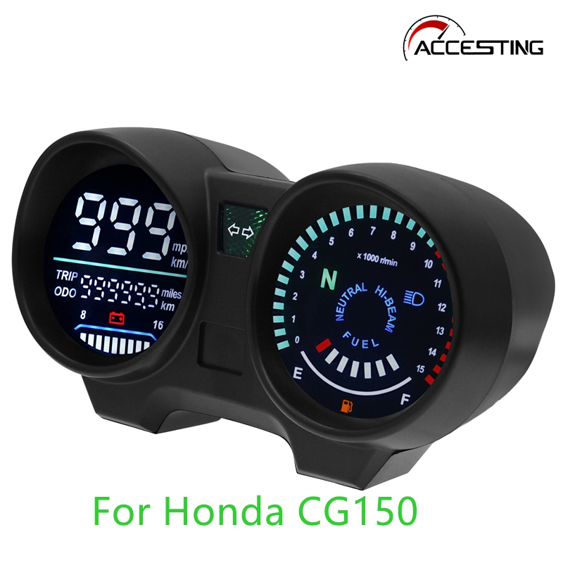 HONDA 白色 LED/綠色 LED RPM 儀表車速表數字儀表板電子面板適用於摩托車巴西 TITAN 150 本田