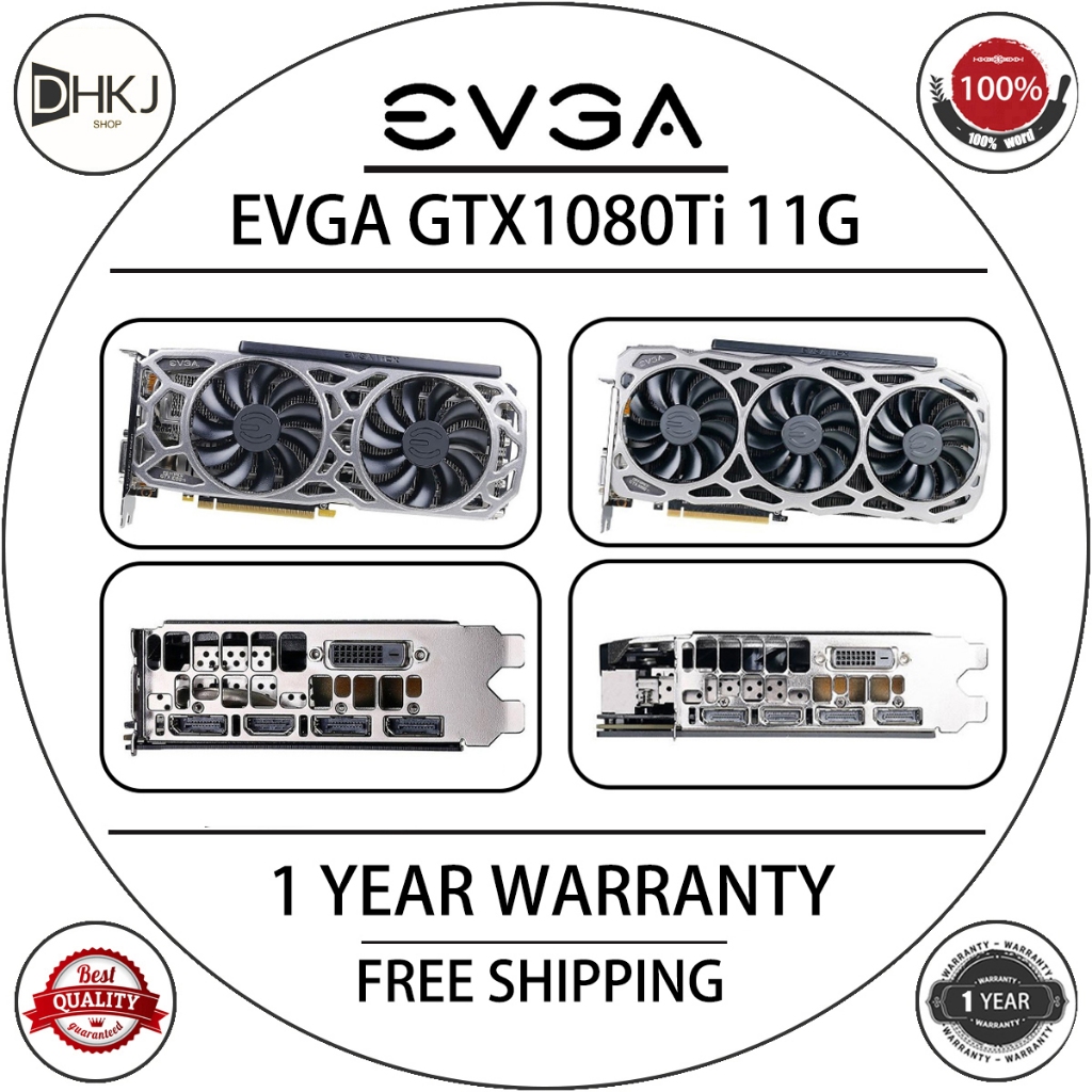 二手 EVGA GTX 1080ti 11GB 遊戲顯卡顯卡 GTX 1080 ti GPU 1080ti 適用於桌面遊