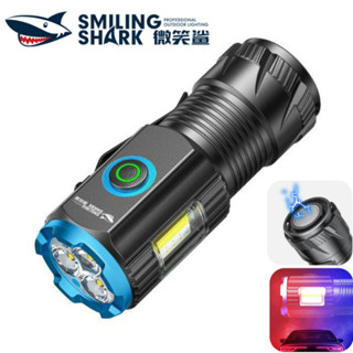 微笑鯊正品 SD1026 迷你手電筒 超亮 3*LED Type-c充電 5檔位 COB側燈 磁吸工作燈 防水 戶外