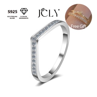 JCLY 0.1 克拉真正的莫桑石戒指 S925 純銀鍍鉑帶 GRA 證書承諾婚禮派對珠寶聖誕女士