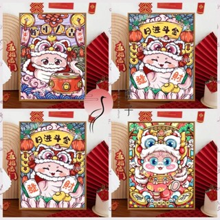 MOZI ✨40*50cm /30*40cm 2025年蛇年新款diy數字油畫填色畫數字畫手繪畫填充畫裝飾畫油彩畫