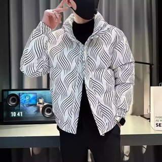 秋冬季加厚高階感棉衣男 2024年新款潮牌痞帥緊身百搭上衣棉襖外套男m-3xl