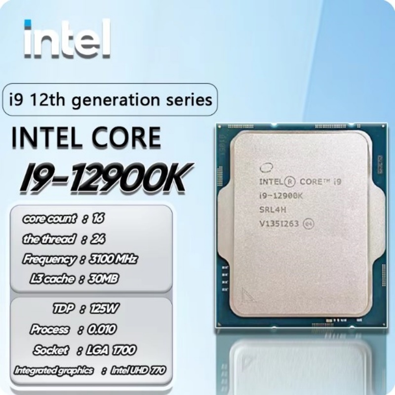 全新酷睿 i9 12900K i9-12900K CPU 處理器 3.1 GHz 16 核 24 螺紋 LGA 1700