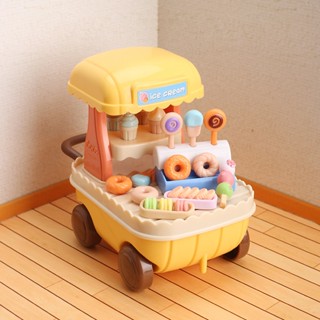 迷你小推車甜甜圈冰淇淋棒棒糖可愛模擬模型玩具生日禮物