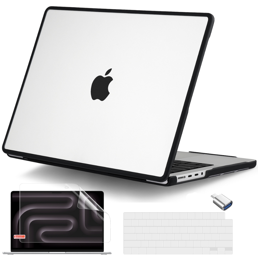 蘋果筆記本新款TPU軟邊塑膠保護殼 MacBook Air Pro 13 14 15 16英寸 A3185 簡約外殼