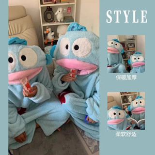 現貨免運🆓🆓小醜魚連帽珊瑚絨連體睡衣 男女同款情侶秋冬季新款睡衣 加絨加厚毛絨睡袍 一體式居家服 現貨 交換禮物