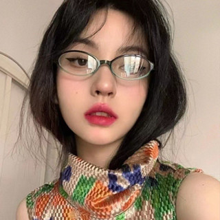 復古眼鏡橢圓形設計時尚獨特配飾眼鏡女