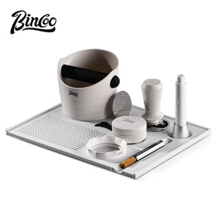 BINCOO 多功能咖啡壓粉墊 家用咖啡收納墊 吧臺瀝水墊 敲渣桶 咖啡布粉套裝 咖啡機配件