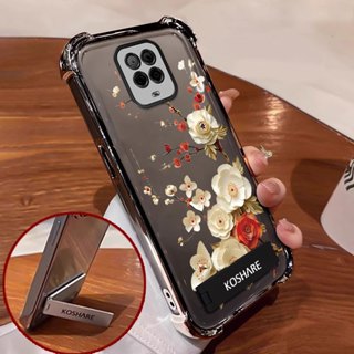 REDMI NOTE 9S XIAOMI REDMI NOTE 9 PRO 手機殼軟殼矽膠防震保護套新設計美學花朵帶支架
