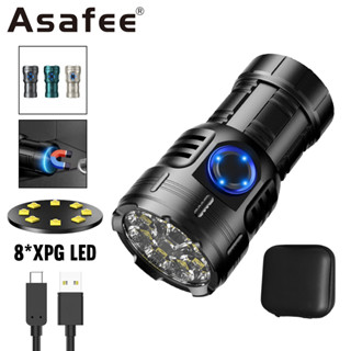 Asafee F80 EDC LED超亮迷你手電筒3000LM戶外手電筒XPG LED夜釣工作燈8檔便攜式照明燈防水