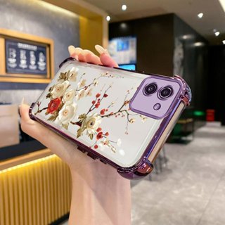 Samsung a03 5g 三星 a03 核心手機殼軟殼矽膠防震保護套新設計美學可愛 Flower Gardenia