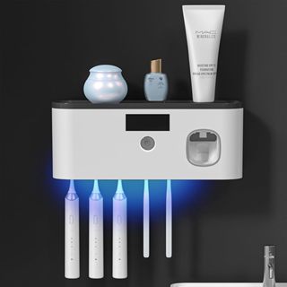 無線充電紫外線牙刷消毒器無孔消毒牙刷架牙刷消毒器收納架
