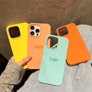 帶徽標亮色液態矽膠防震手機殼適用於 iPhone 16 15 14 Pro Max Plus 13 12 11 Pro