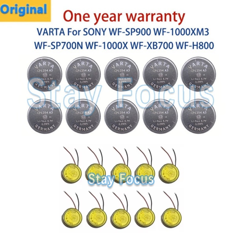 索尼 10 件/批電池 Varta CP1254 1254 A3 A4 適用於 SONY WF-SP900 WF-100