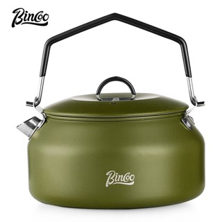 BINCOO 戶外燒水壺 咖啡露營野炊器具 不銹鋼煮水壺 便攜咖啡手沖壺 1L