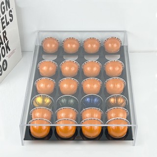 Nespresso Vertuo 咖啡包架的儲物抽屜,用於櫃檯亞克力咖啡膠囊收納盒 - 40 粒