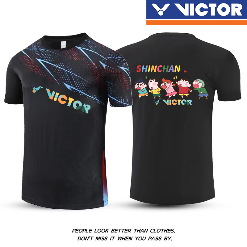 維克多羽毛球服男女速乾短袖運動服網球兒童訓練比賽團購服