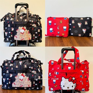 可愛的 Hello Kitty 印花旅行包行李包可放拉桿箱大容量收納包單肩斜挎健身包