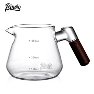 BINCOO 木柄分享壺手沖 咖啡壺套裝 陶瓷過濾杯 家用滴濾式沖泡壺 咖啡器具 450ML/600ML