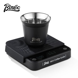 bincoo 意式濃縮咖啡量杯 不銹鋼小奶盅 雙層盎司杯 秤豆杯 電子稱套裝 80ml