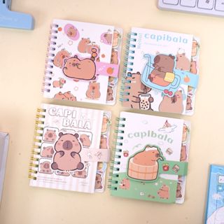 ☆現貨+免運☆卡皮巴拉 水豚 水豚君 a7 筆記本 記事本 日記本 錯題本 文具 文具用品 手帳本 活頁筆記本 線圈筆
