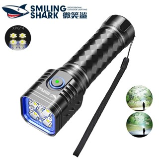 微笑鯊正品 SD5294 LED強光手電筒 4*XPG高亮燈芯 3檔 18650 Type-C充電 防水戶外露營家用照明