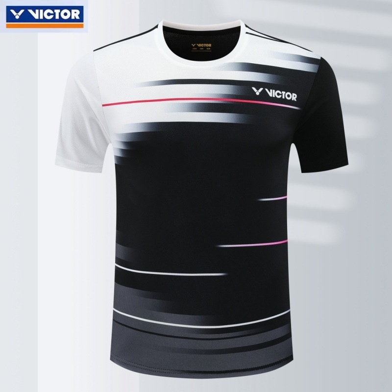 維克多新款男女羽毛球衫透氣速乾短袖運動上衣團購隊服