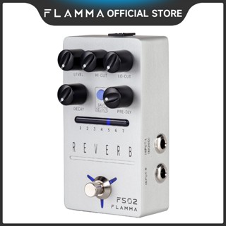 FLAMMA FS02 混響踏板立體聲吉他效果器,帶 7 個可儲存的預設插槽 7 個混響效果器 Room Hall Ch