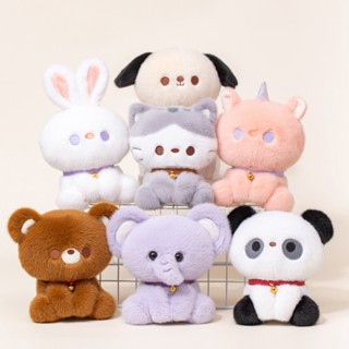 卡哇伊動物毛絨玩具可愛兔子貓狗熊貓毛絨公仔趣味熊大象獨角獸毛絨玩具桌面裝飾柔軟嬰兒玩具兒童禮物生日禮物