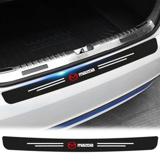 MAZDA 1 件碳纖維汽車後備箱條貼紙汽車後保險槓貼紙適用於馬自達 2 3 5 6 2017 CX-4 CX-5 CX