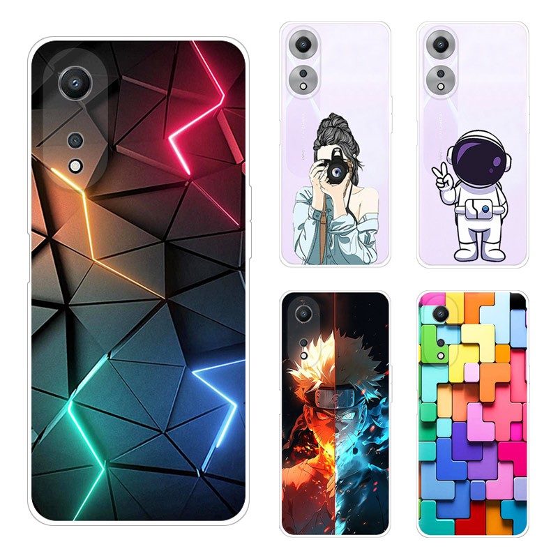 Oppo A78 5G OPPOA78 4G手機殼繪圖卡通卡通花朵外殼薄透明保護背面