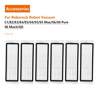 適用於 Roborock 機器人吸塵器更換零件 6 件裝過濾器 C1/E2/E3/E4/E5/S4/S5/S5 Max/