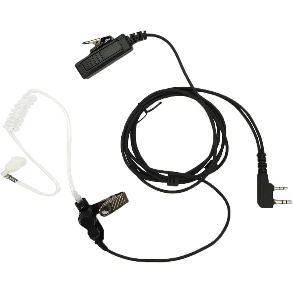 2 針 FBI 耳機/耳機,適用於對講機,帶清晰聲音 PTT MIC 和柔軟舒適的聲管,適用於 UV-5R BF-F8H