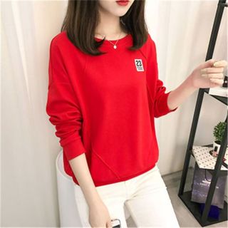 春秋薄款大學T女 長袖秋季 韓版寬鬆休閑上衣 學生連帽印花套頭 大學T lzx