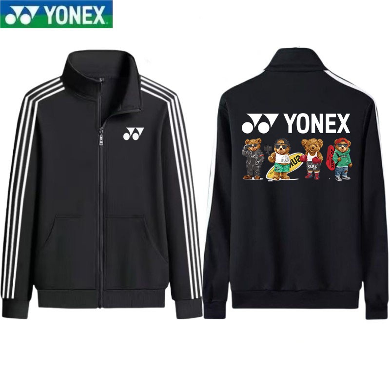 Yonex時尚新款羽毛球衫訓練外套男女兒童訓練比賽運動上衣