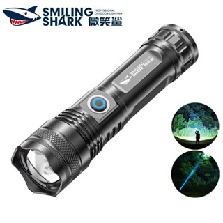 微笑鯊正品 SDX71 LED強光手電筒 P50超亮千米遠射 5檔調焦 26650 USB充電 防水戶外露營家用應急照明